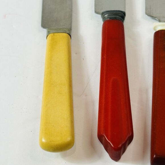 Vintage Woodpecker Woodware Knife Holder Rooster Wall Mount Spreader 4 Knives - Picture 8 of 14